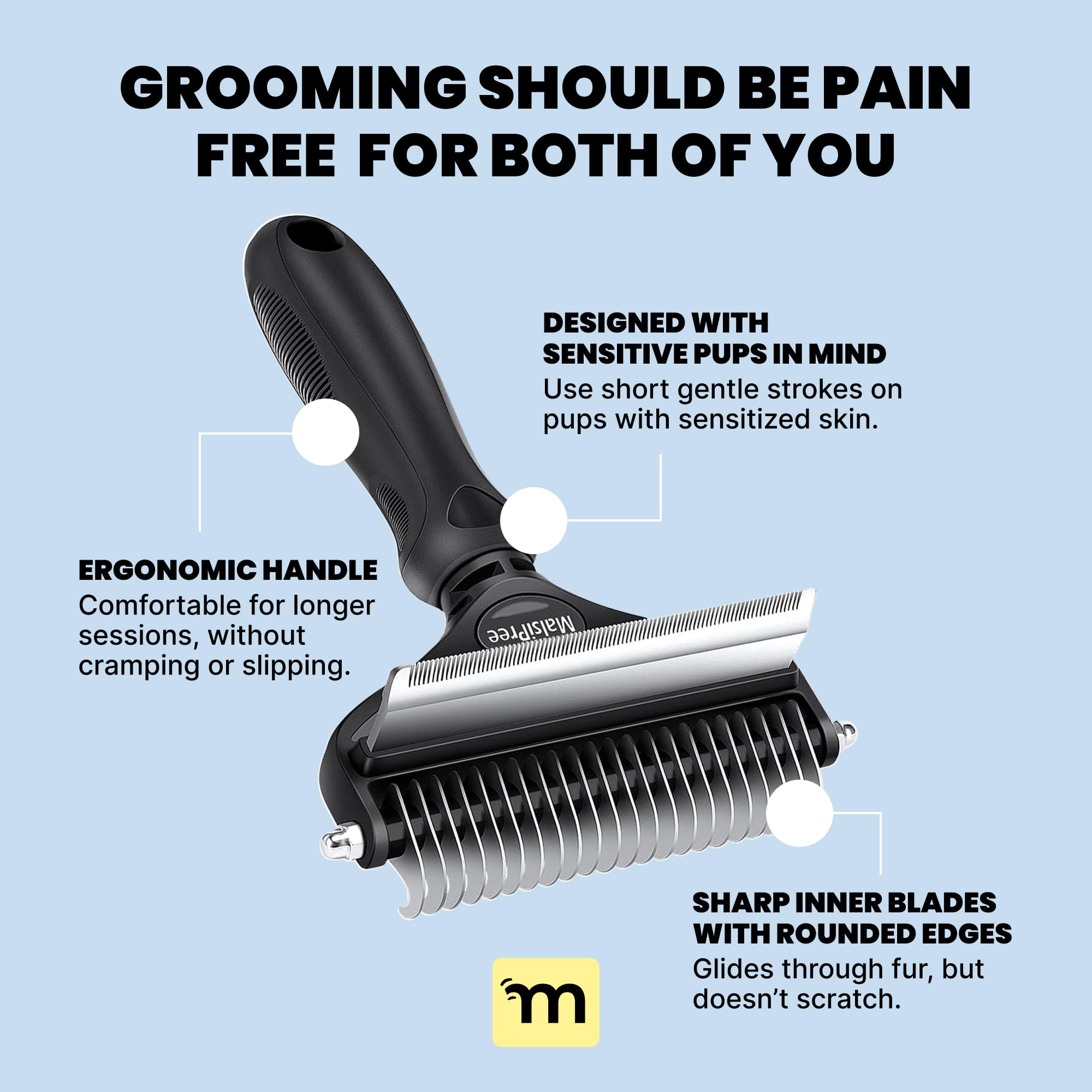 MalsiPree stainless steel design ensures durable grooming tool