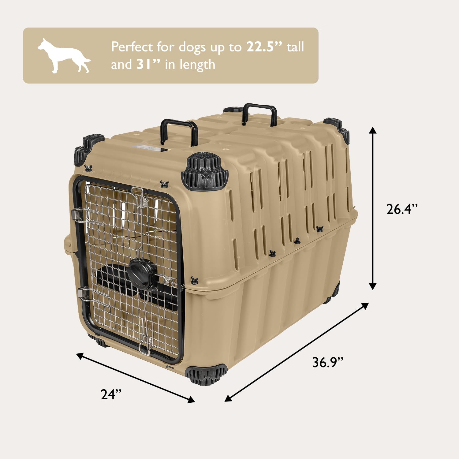 Mammoth Guardian Kennel 3-bolt lock emphasizes reliable security.