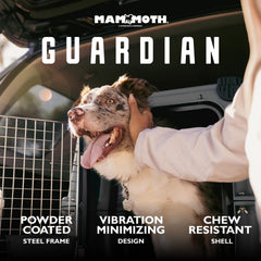 Mammoth Guardian Kennel with door open, easy entry for dogs on the move.