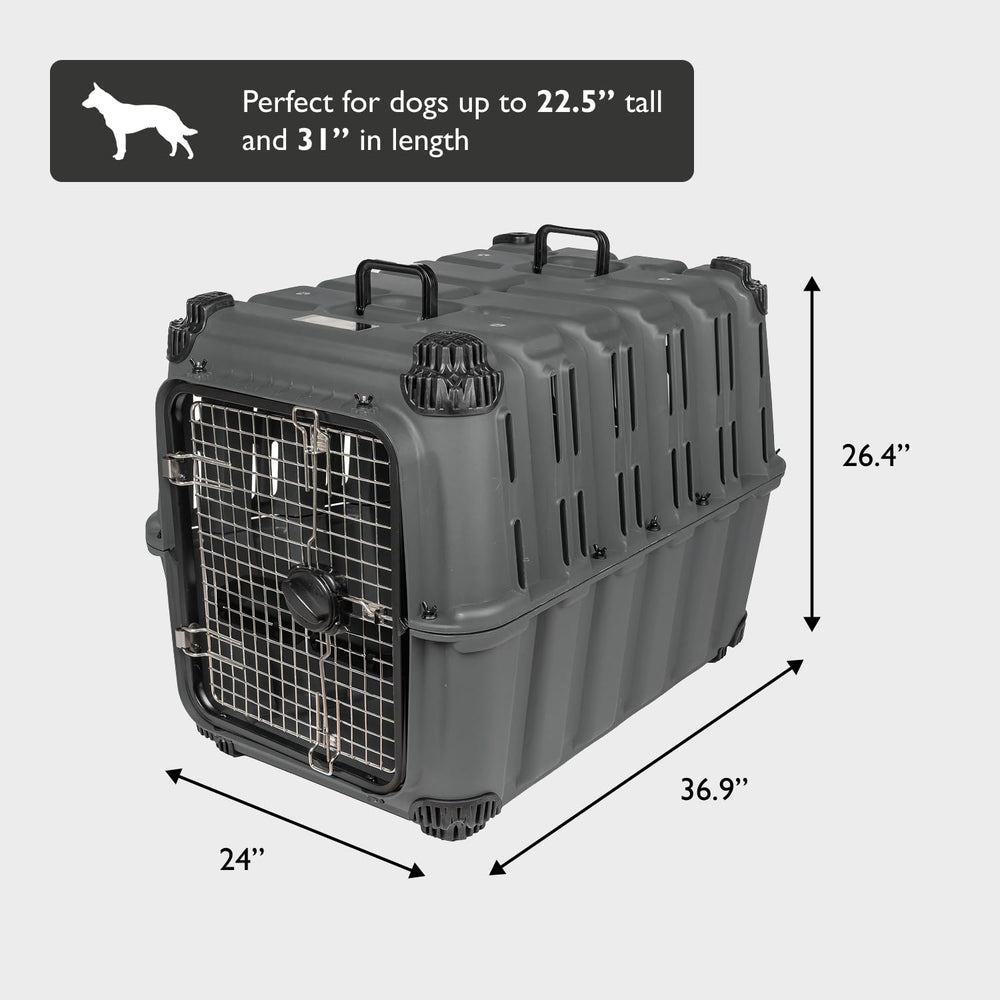 Mammoth Guardian Kennel in vehicle, fits trucks and SUVs for secure transport.