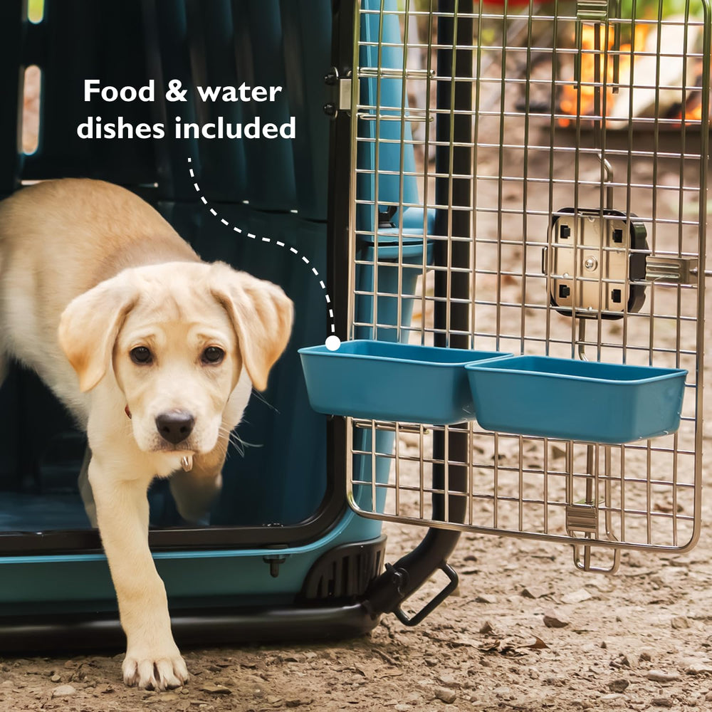 Mammoth Guardian Kennel detachable wheels illustrate portable travel setup