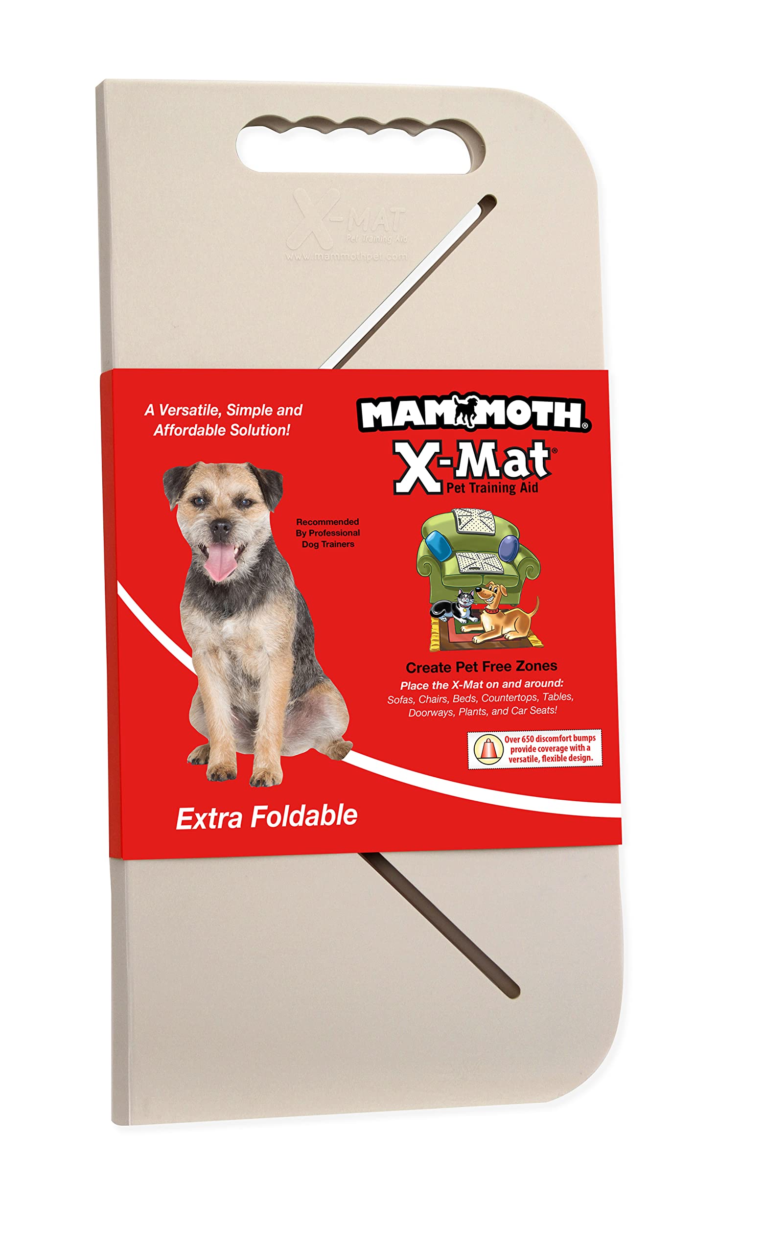 Mammoth Pet Products branding on beige mat emphasizes durability.