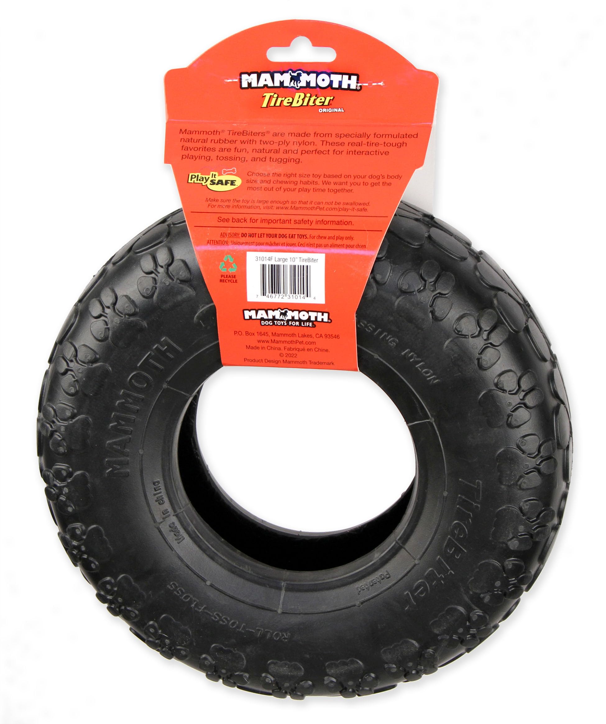 Mammoth TireBiter Originals interactive tug and fetch toy for large dogs