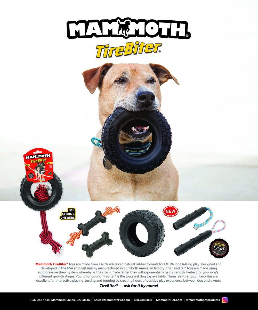 Mammoth TireBiter2 tug-toss large-dog friendly design for dogs 50–80 pounds.