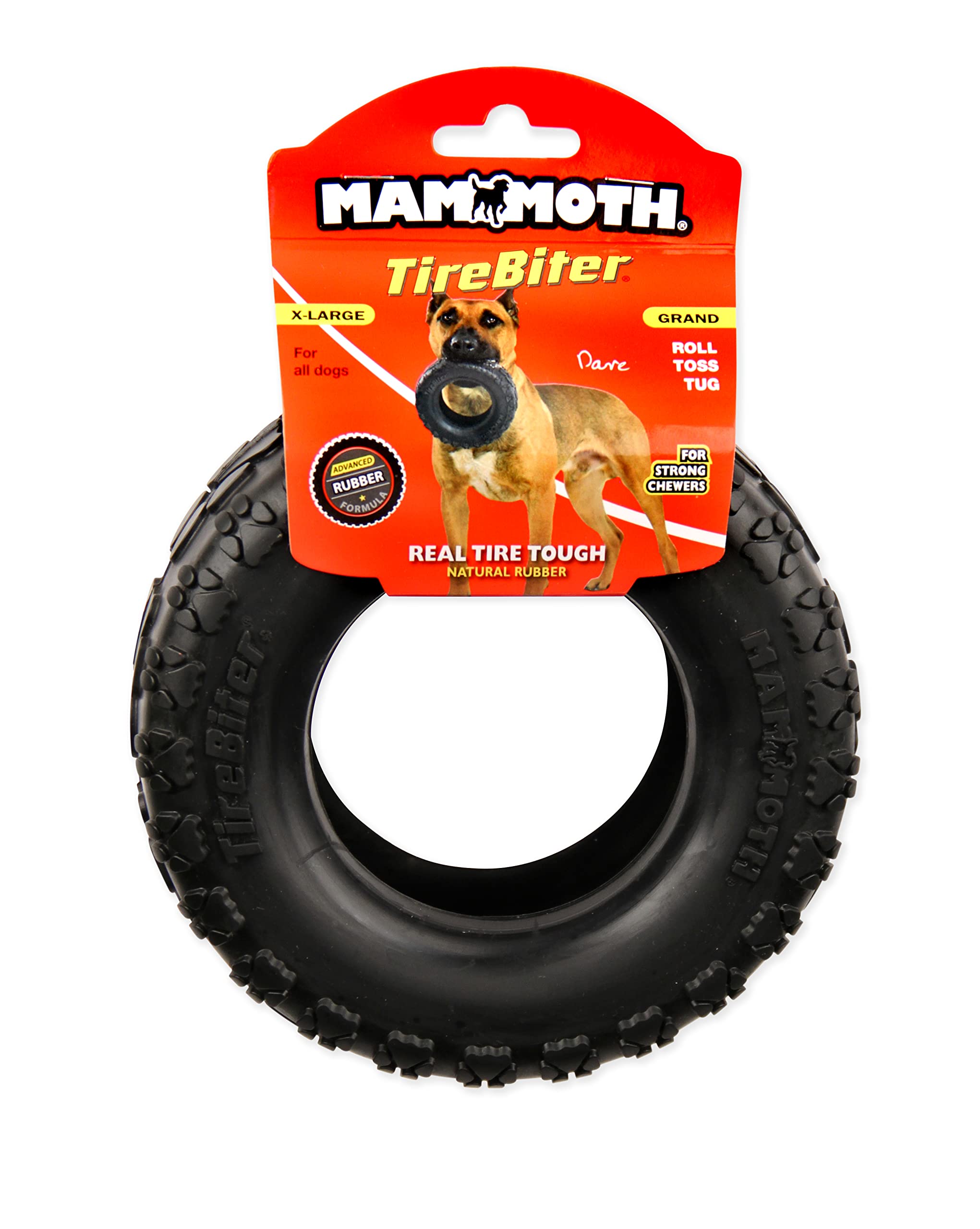 Mammoth TireBiterII extreme chewer toy with rugged texture for better grip