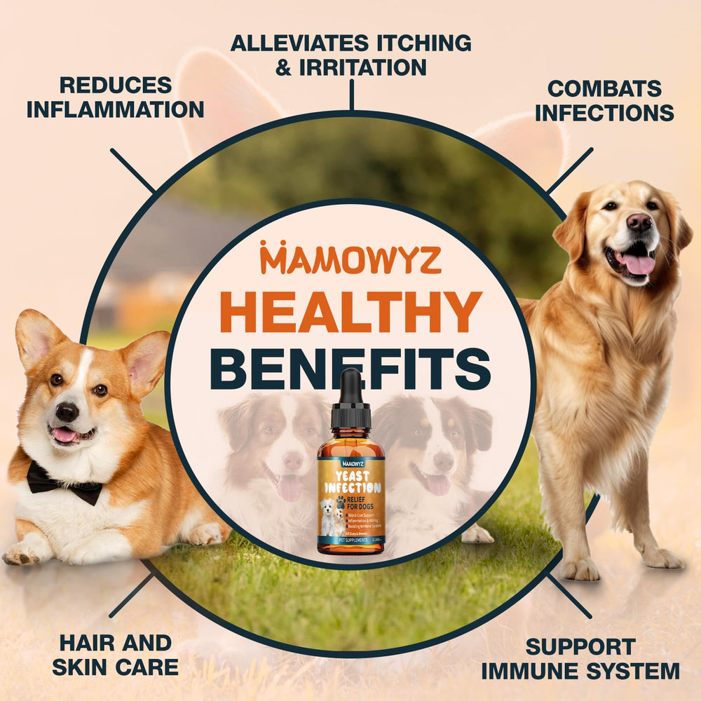 MAMOWYZ yeast drops for dogs liquid formula for mixing with food