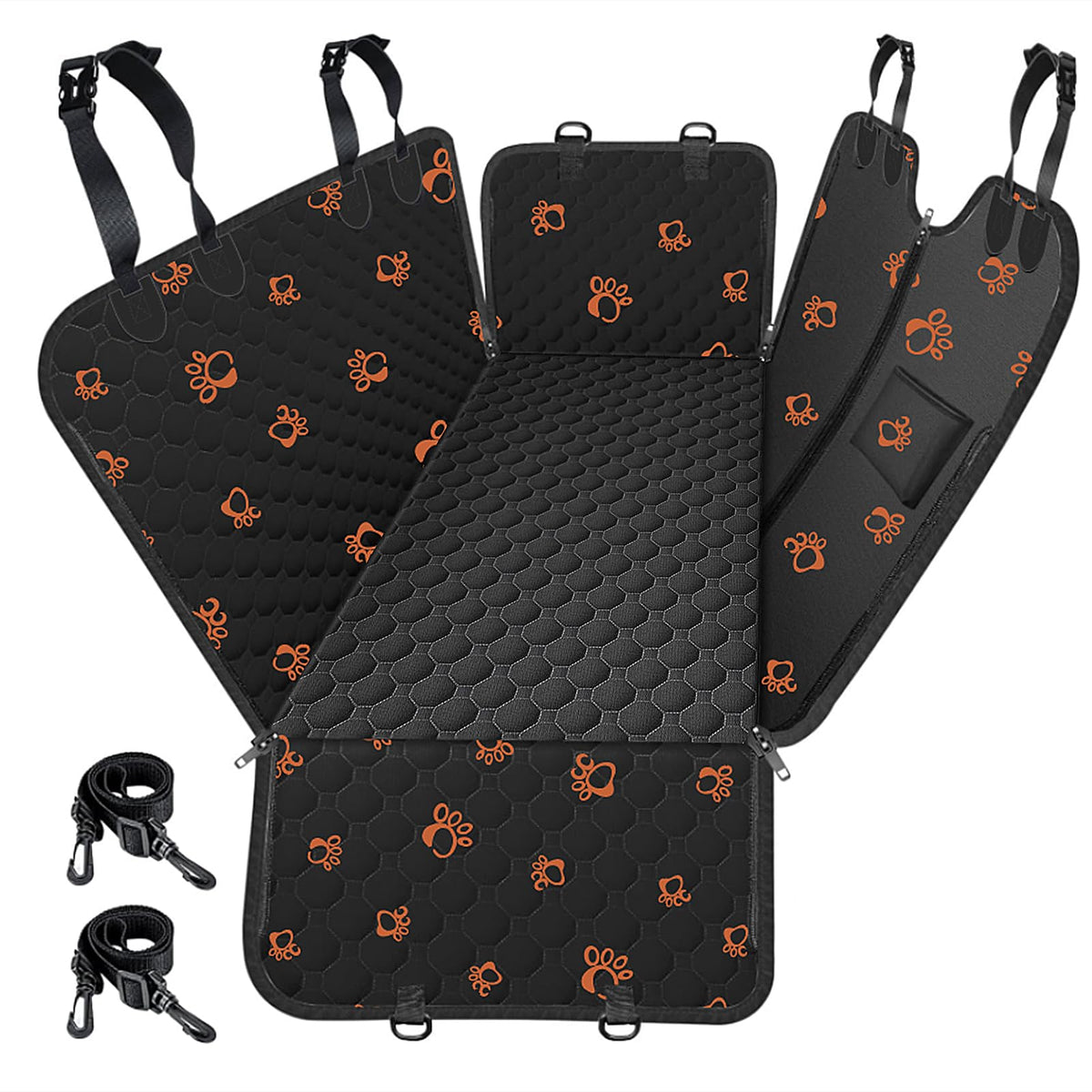 Mancro dog car seat cover back seat hammock protects upholstery while keeping pets secure.