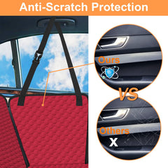 Mancro dog car seat cover side flaps shield doors from scratches and drool.