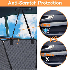 Mancro dog car seat cover with side flaps shields doors from scratches during trips