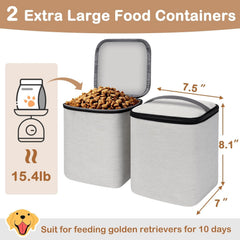 Mancro large-capacity dog food containers keep meals ready during travel.