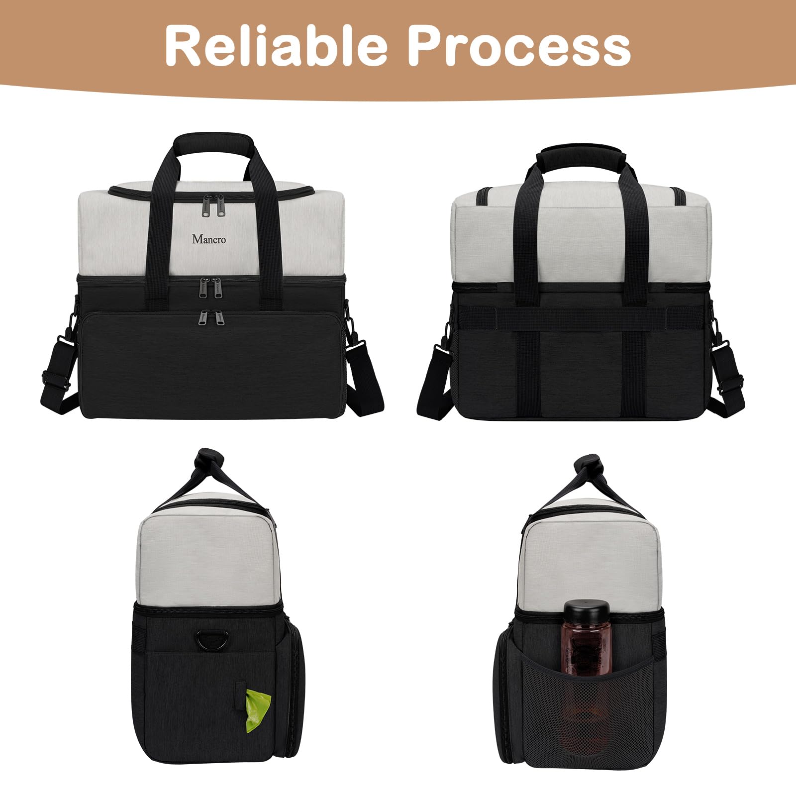 Mancro back luggage strap simplifies airport and hotel transfers.