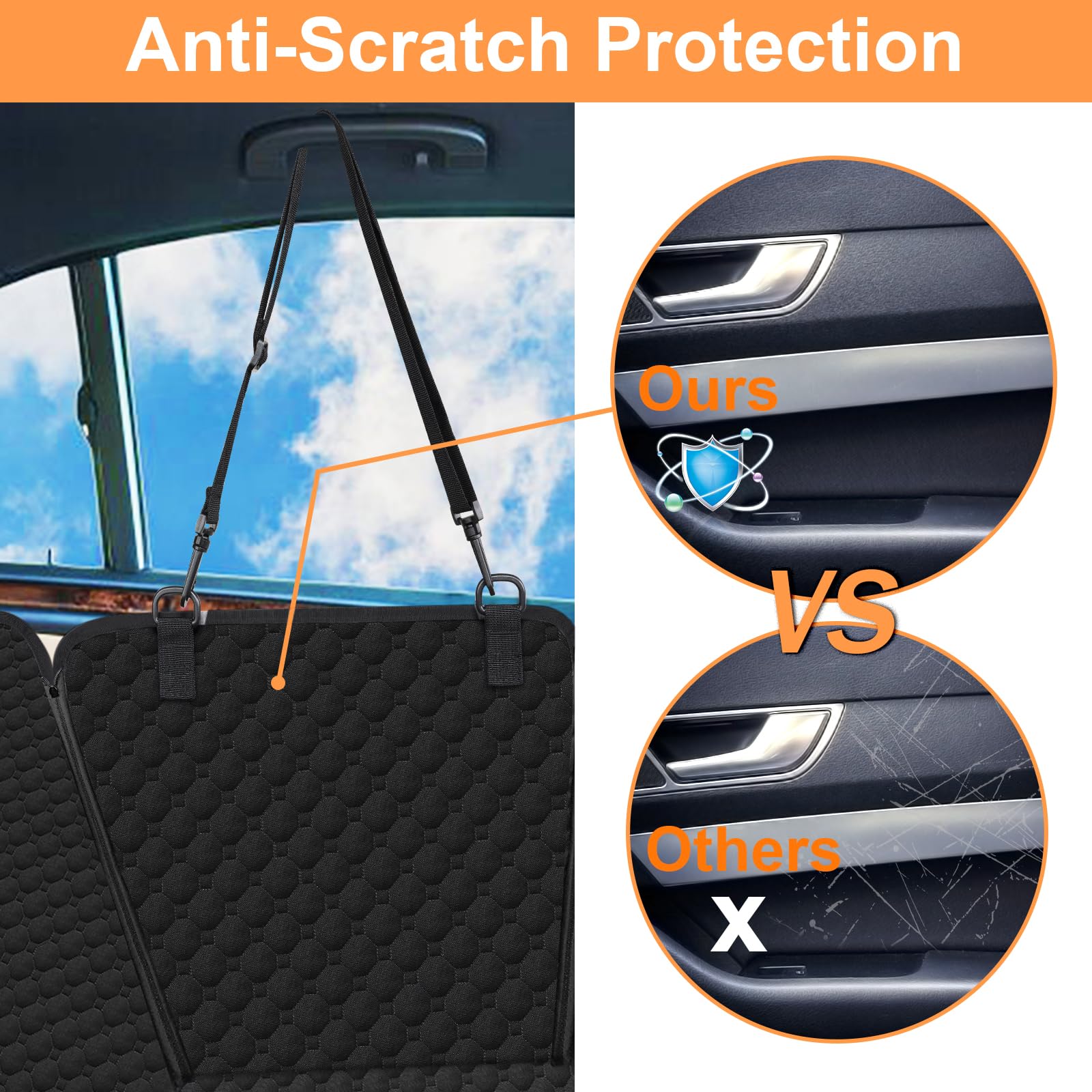 Mancro side flaps protect door edges while your dog relaxes.