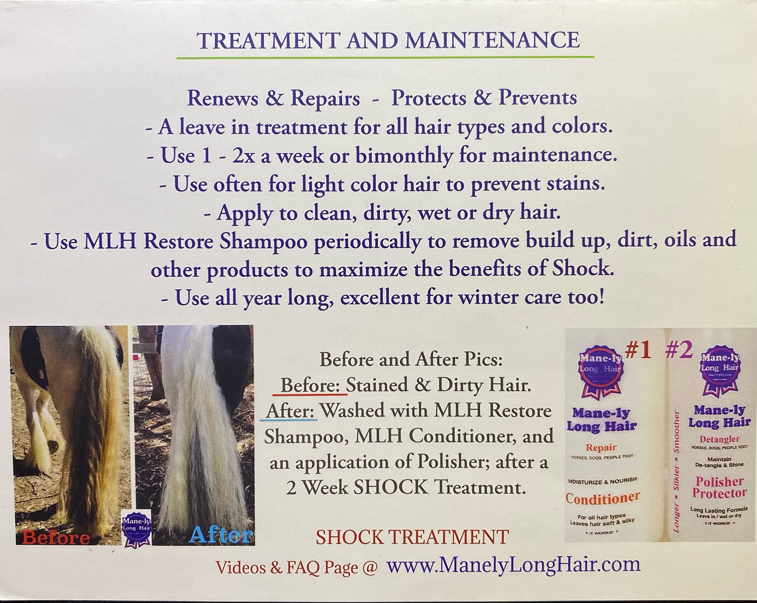 Mane-ly Long Hair Repair Conditioner 16oz bottle nourishes dry hair for smoother shine.