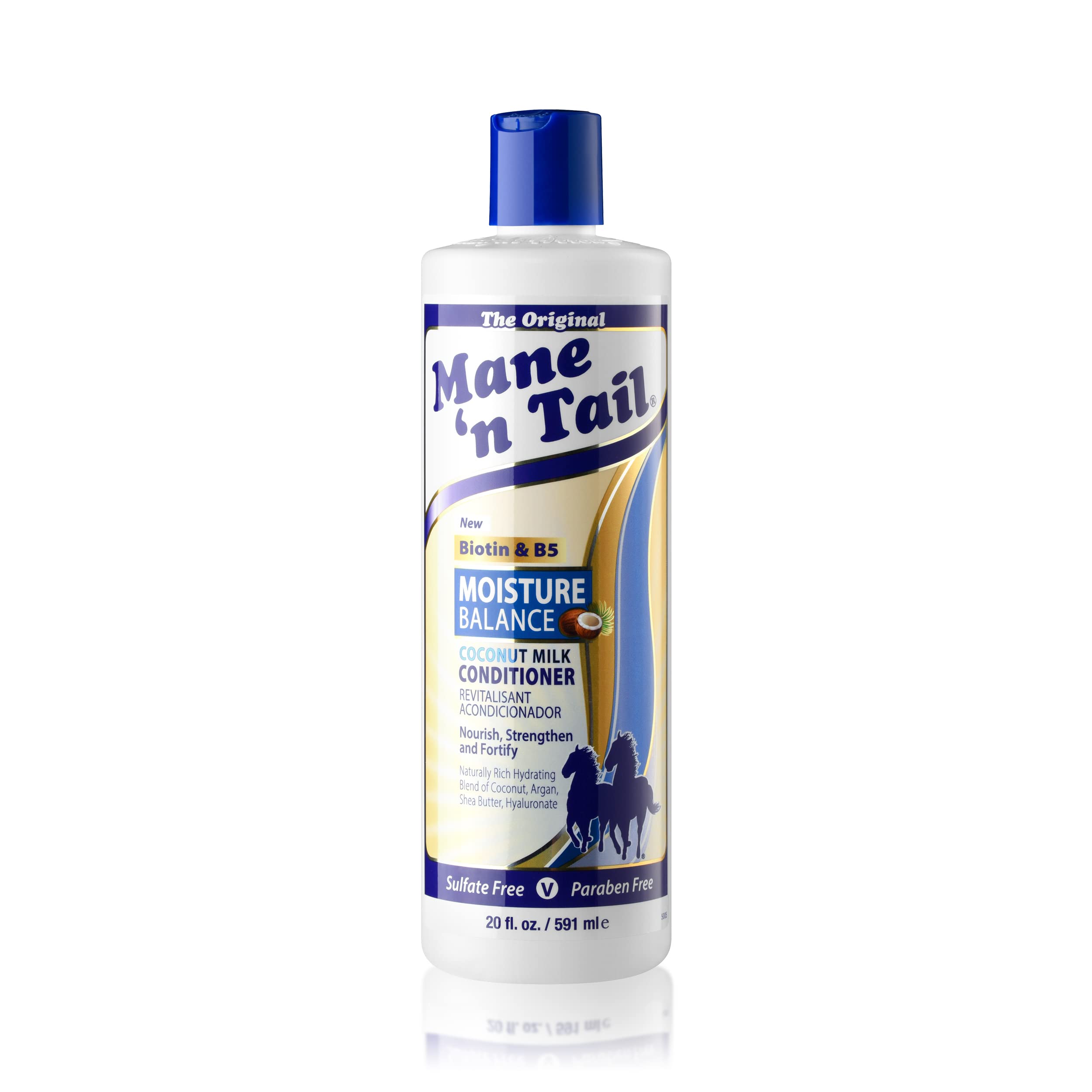 Mane 'n Tail Moisture Balance packaging highlighting USA-made, family-owned brand heritage