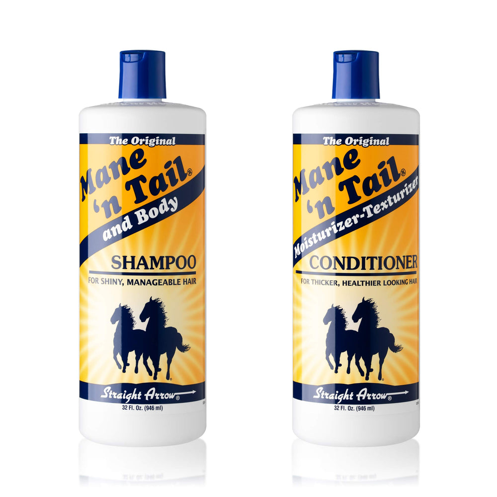 Mane 'n Tail bottle pour showing the 32 oz dual set for versatile cleansing