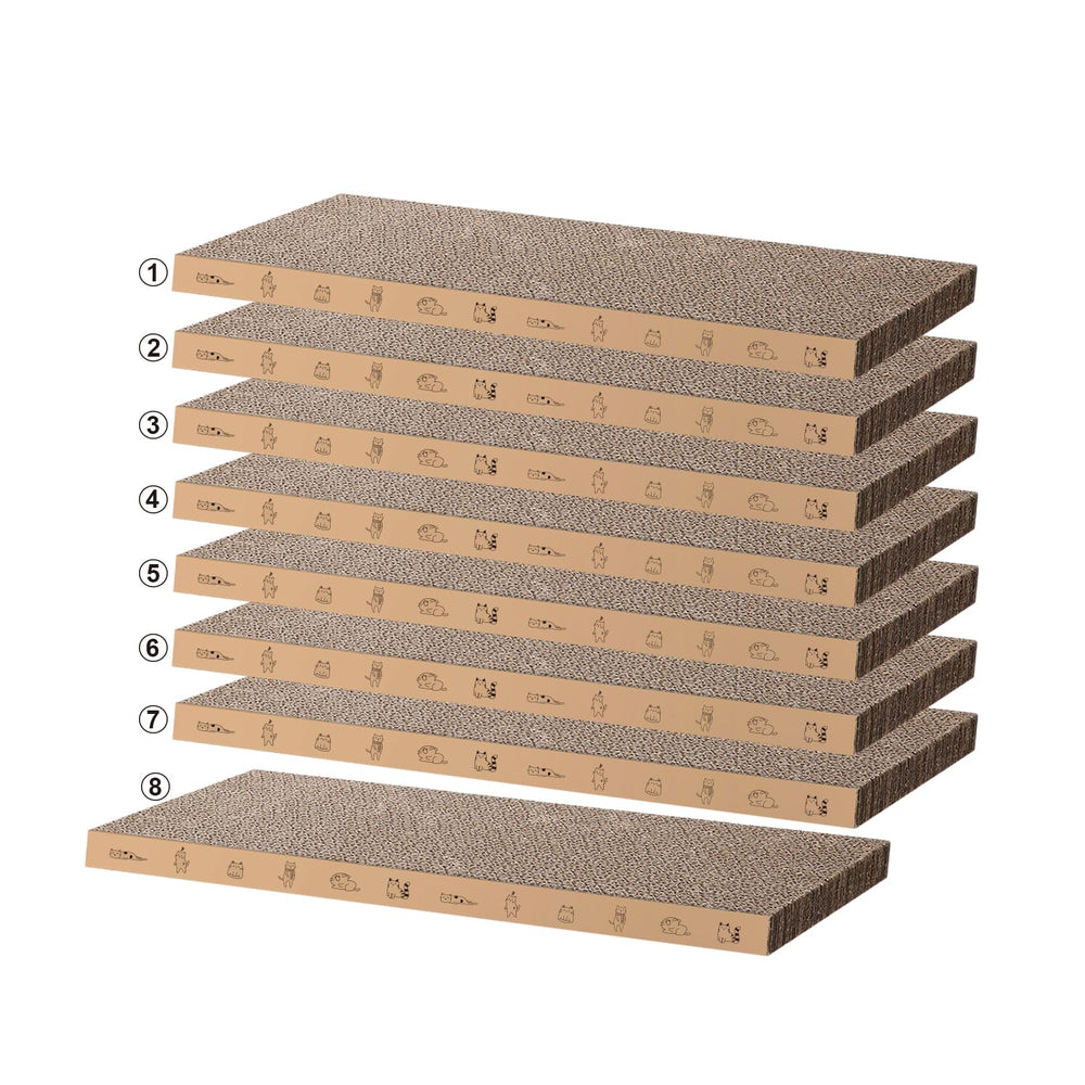 Mankaide 8-pack scratchpad cardboard pack for durable feline scratching