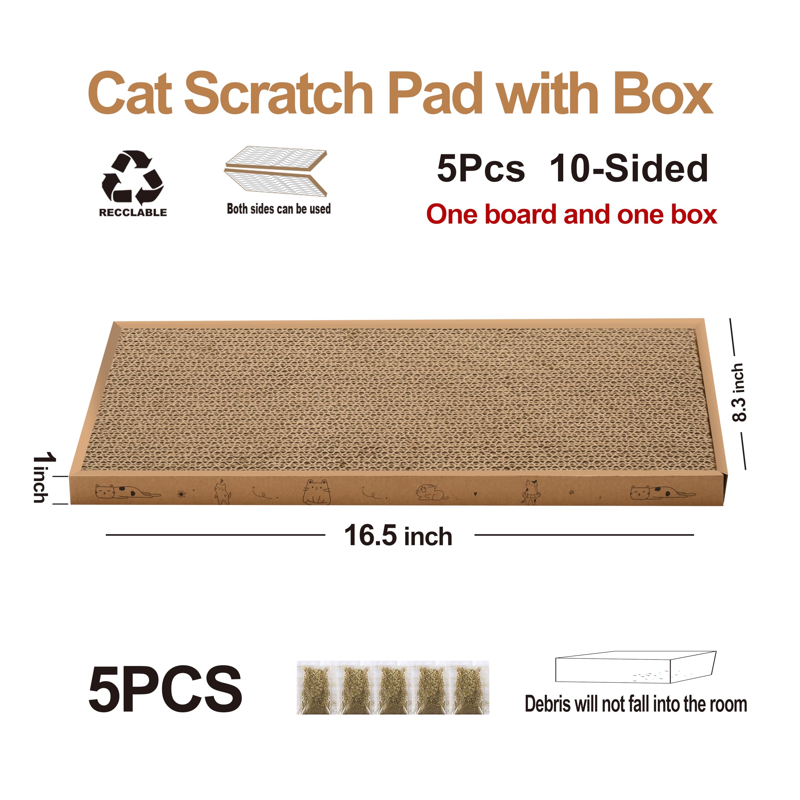 Mankaide durable corrugate scratcher stands up to sharp claws for longer play.