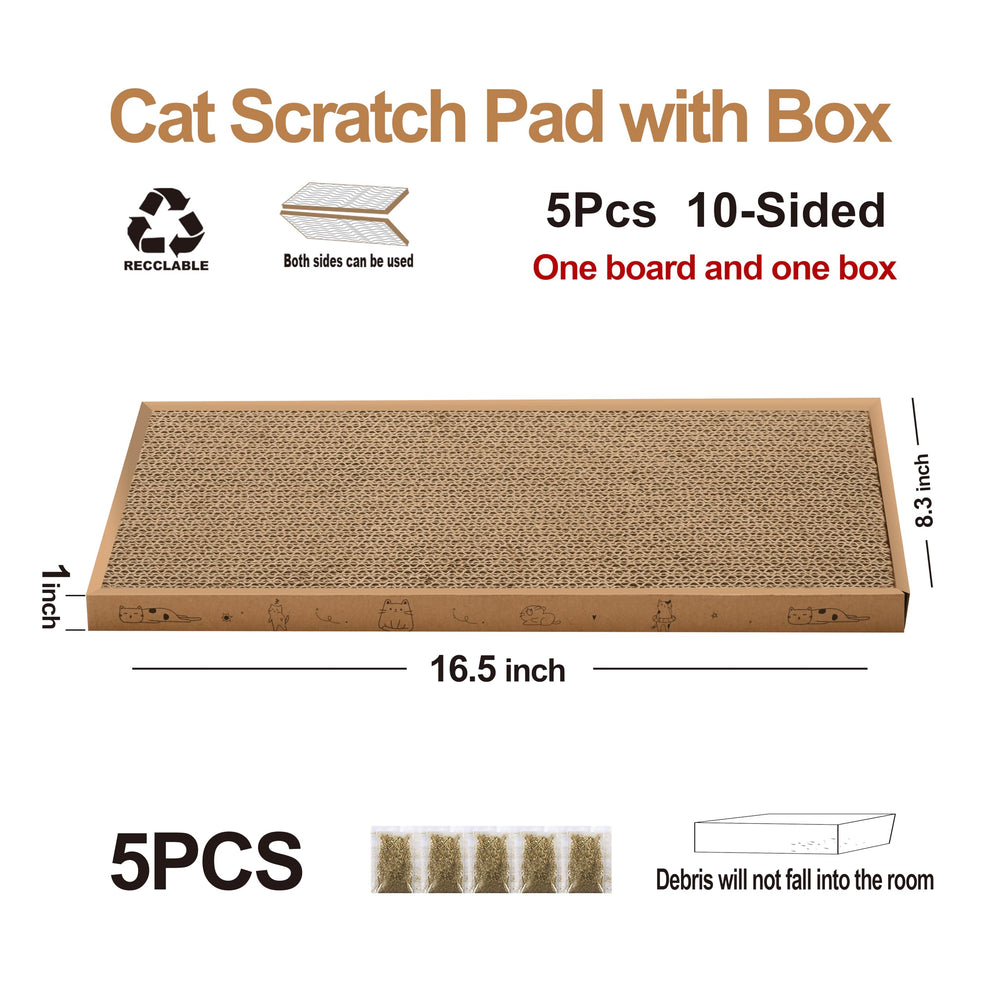 Mankaide durable corrugate scratcher stands up to sharp claws for longer play.