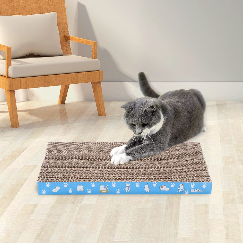 Mankaide reversible cardboard scratcher promotes healthy claw wear