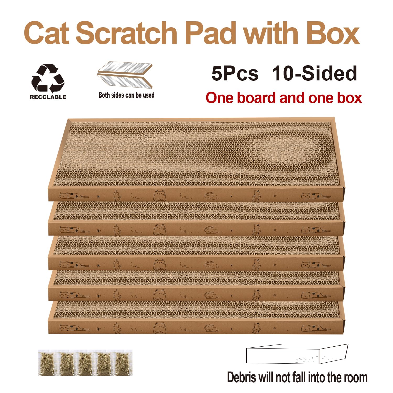 Mankaide reversible scratcher panel offers two lives for extended use and variety.