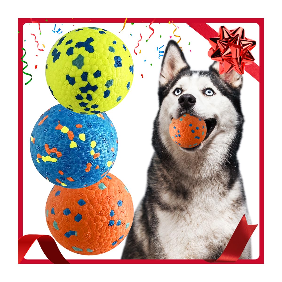 Mankoda durable dog ball for aggressive chewers with high-visibility color.