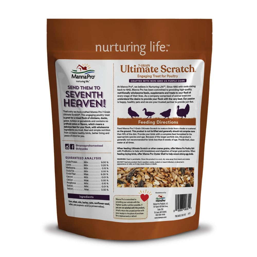 10 lb bag from Manna Pro is ideal for regular treats and foraging rewards.