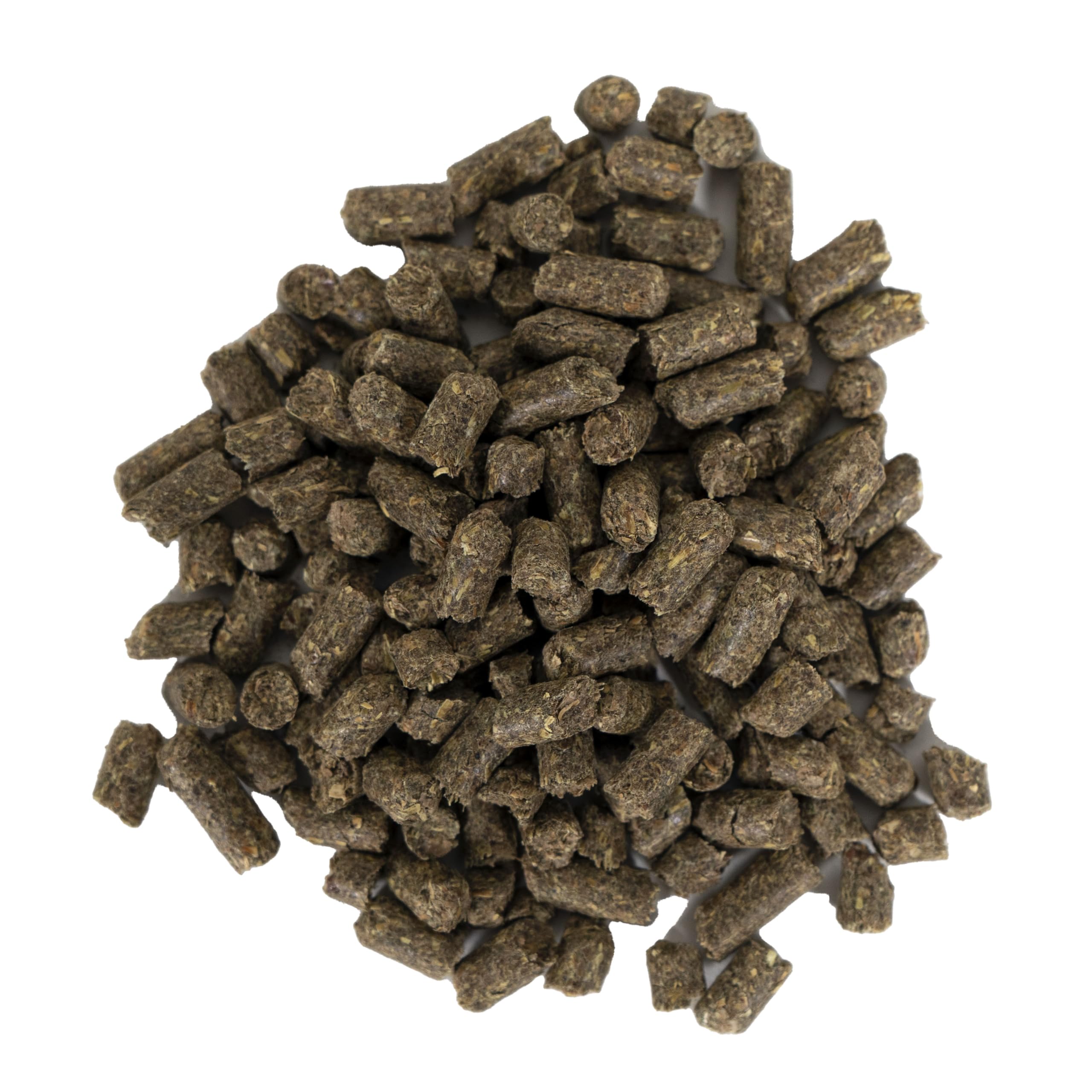 AccuBites Radiance pellets on feed, demonstrating easy top-dress for reliable intake.