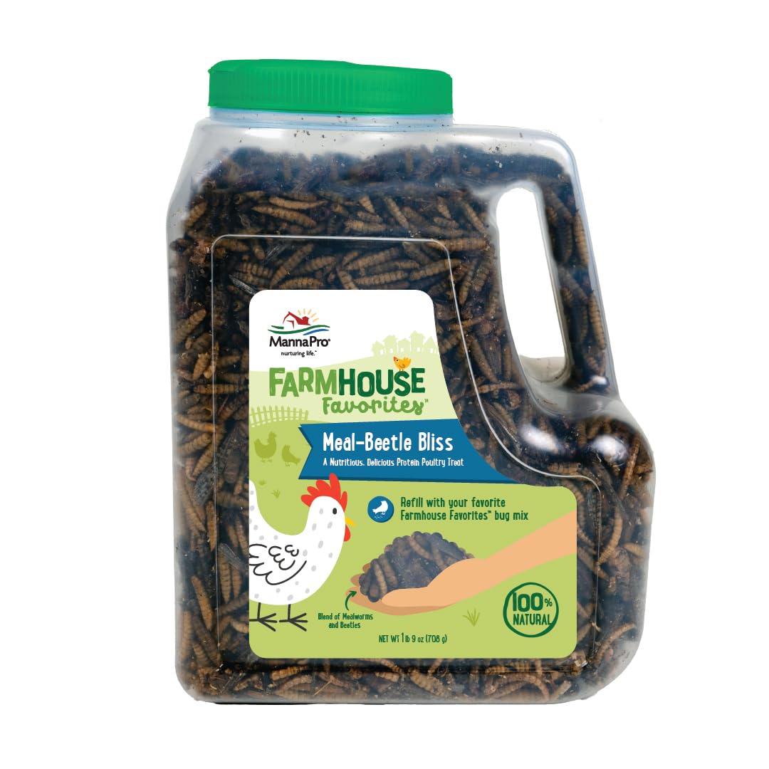 Manna Pro Beetle Bliss product front featuring a high-protein poultry treat.