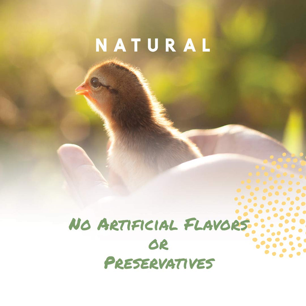 Manna Pro Chick Grit visuals illustrate supportive granules aiding digestion.