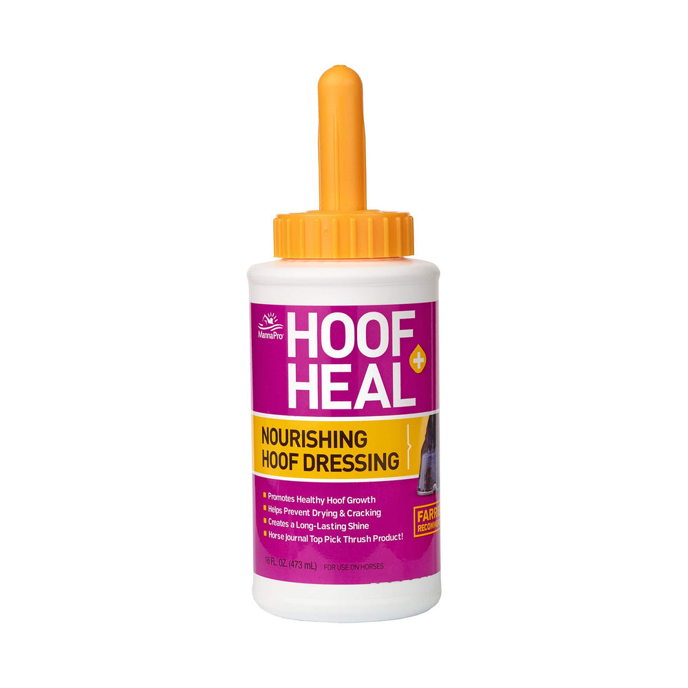 Manna Pro Hoof-Heal bottle front view showing easy brush-on hoof care