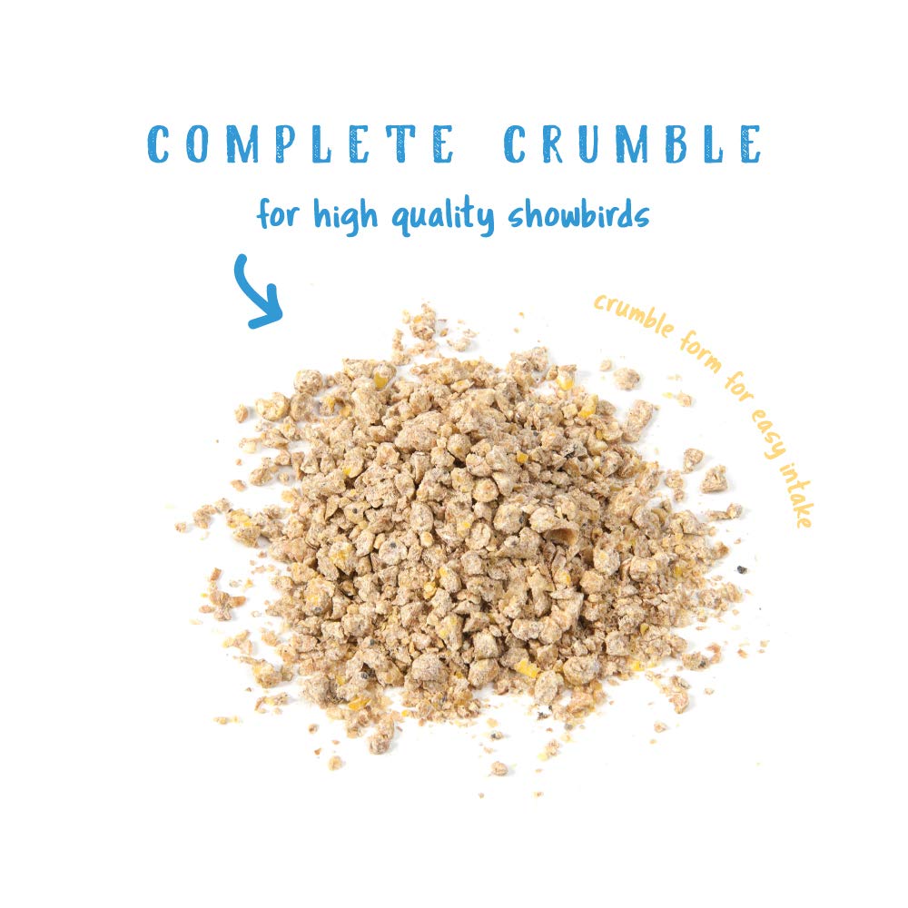 Manna Pro Gamebird Showbird Crumbles bag front ensuring clear nutrition labeling for mixed flocks