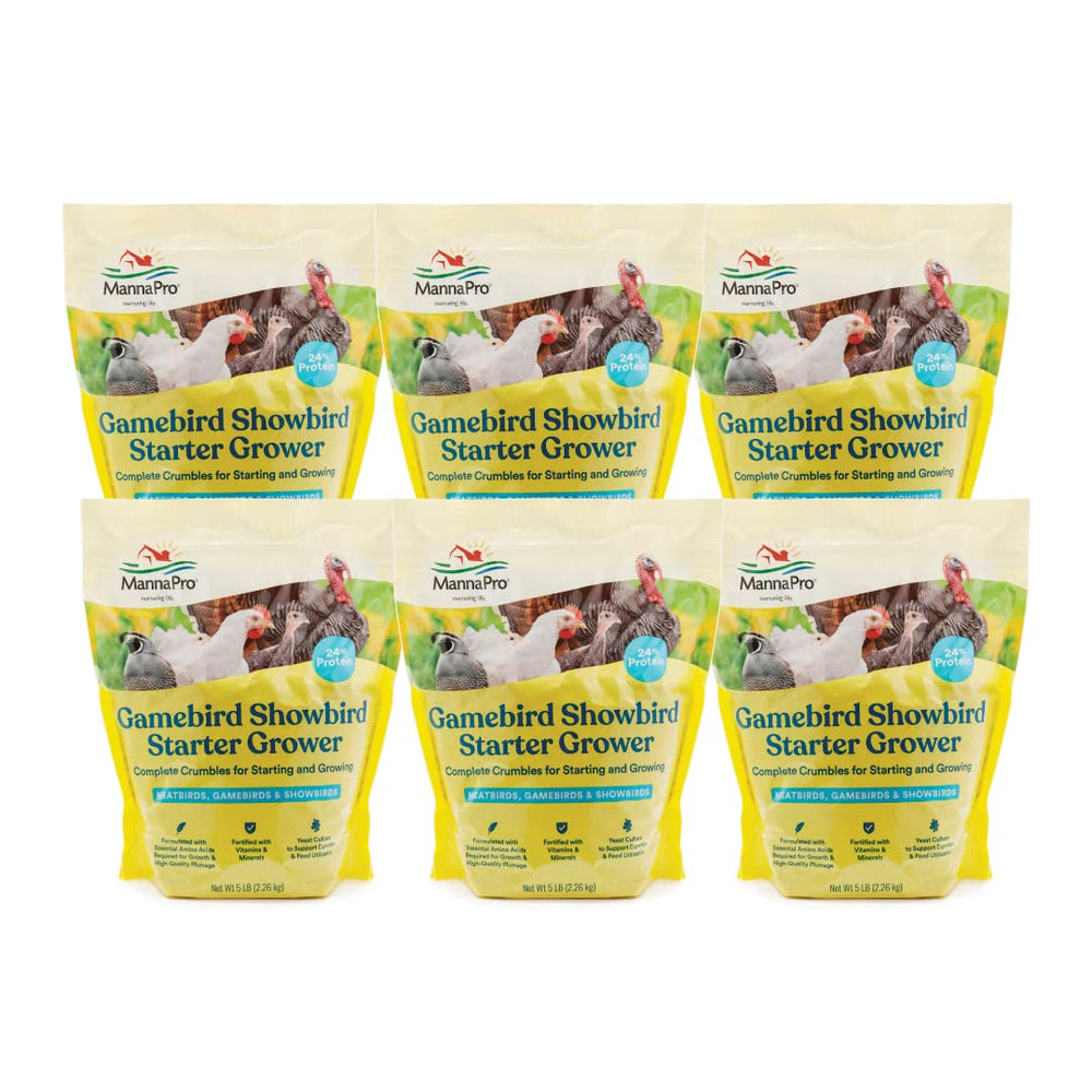 Manna Pro Gamebird Showbird Crumbles in bowl support healthy growth and plumage