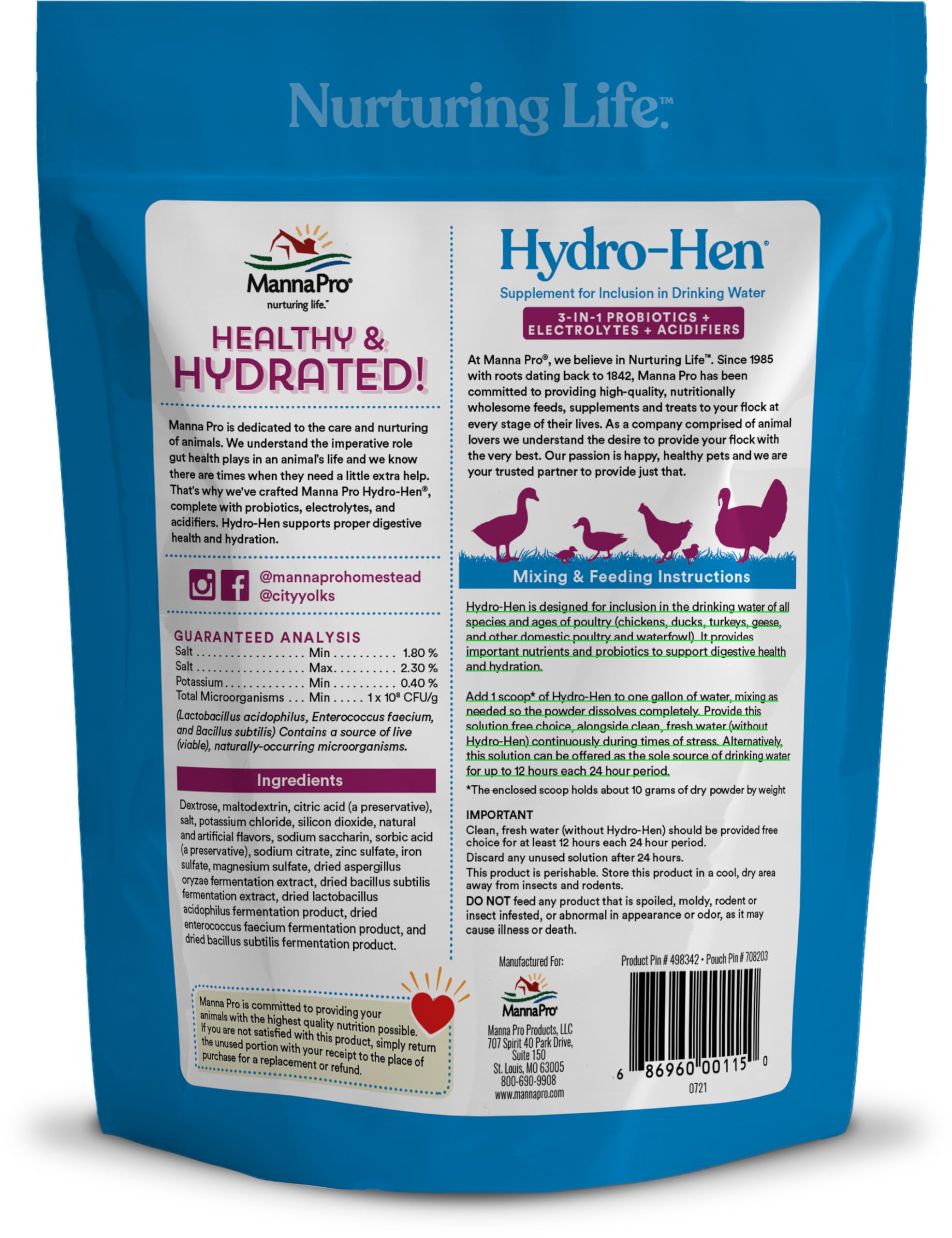 Hydration support for the flock with Manna Pro Hydro-Hen