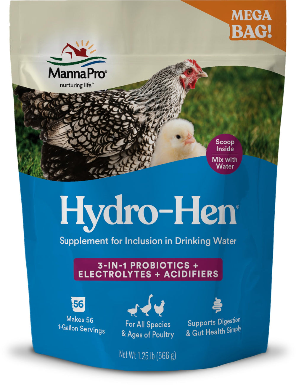 Manna Pro Hydro-Hen powder dissolves easily to support flock hydration