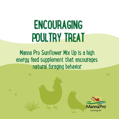 Manna Pro non-GMO purple corn detail highlights high-energy nutrition for flocks.