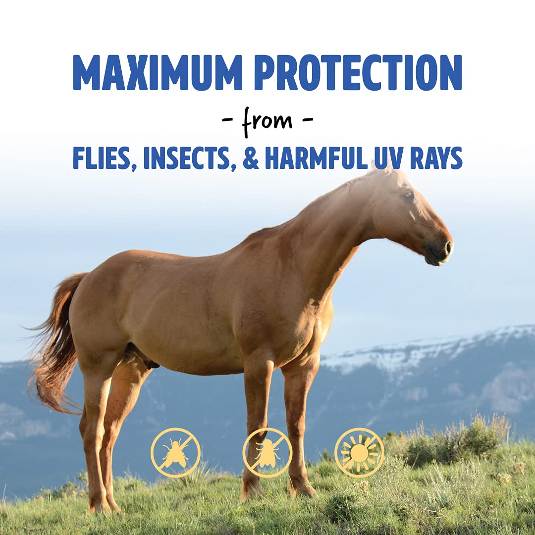 Manna Pro Opti-Force insect shield in action protecting during daily turnout