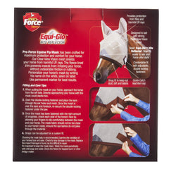 Manna Pro mask with Ears provides UV protection during sunny pasture days.