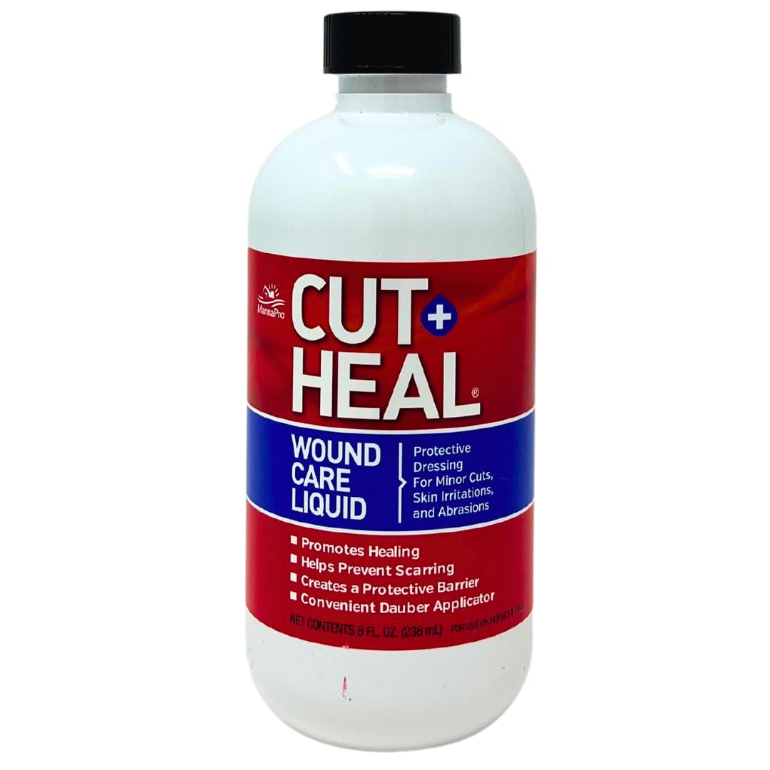 Manna Pro Cut Heal Multi+Care Liquid bottle front view for convenient pet wound care