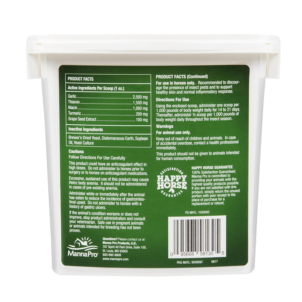 Mixing Nature’s Force Bug Clear into horse feed for steady intake.