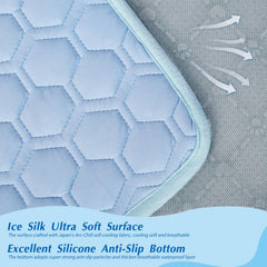 Mannice cooling mat anti-slip bottom for stable placement.
