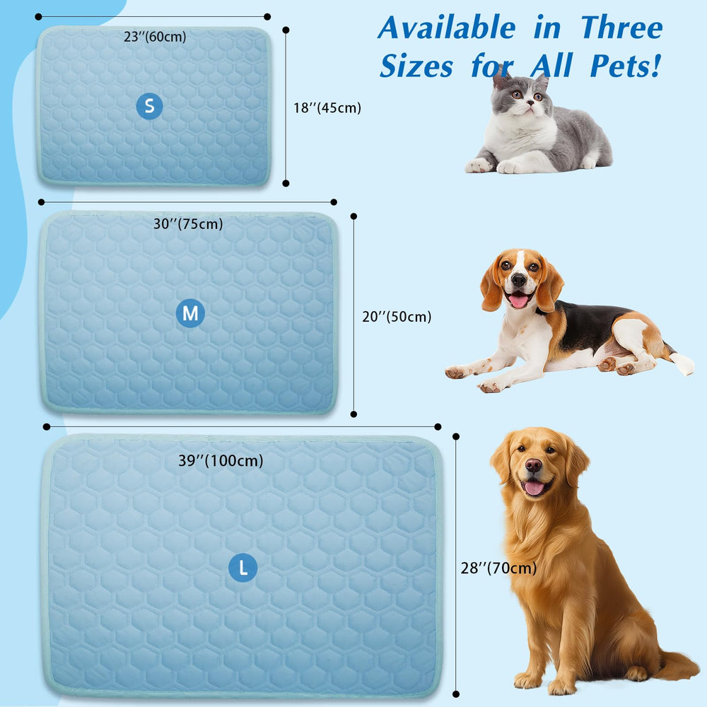 Mannice cooling mat in crate for calm travel.