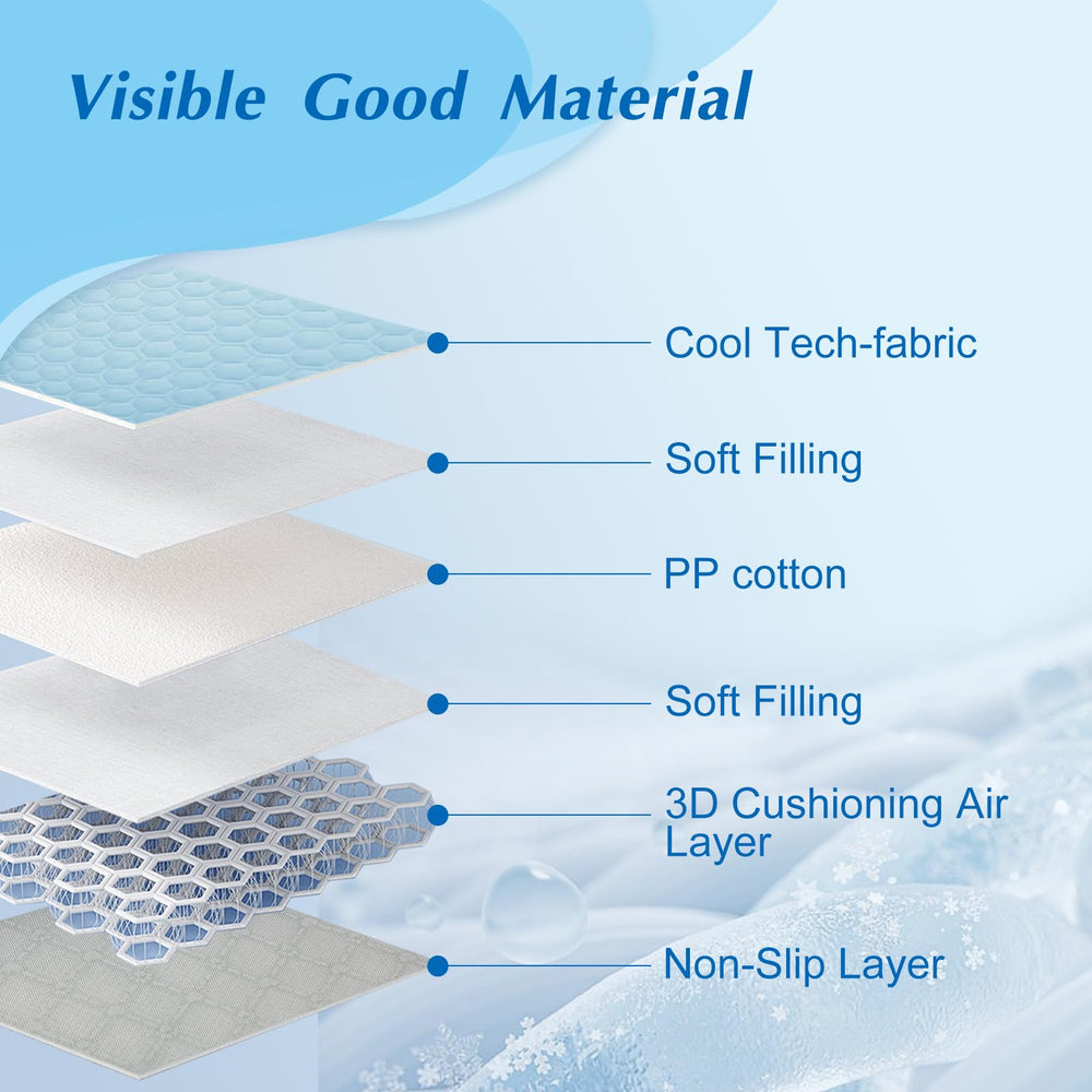 Mannice cooling mat machine washable fabric for simple care.