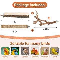 Manoai Bird Perch Stand platform 6x4-inch for extra landing space