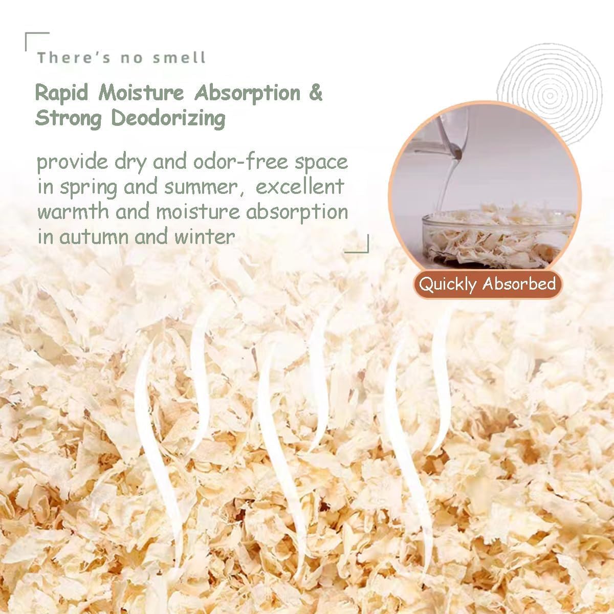 MANON ROSA compressed pine absorption quickly soaks moisture.