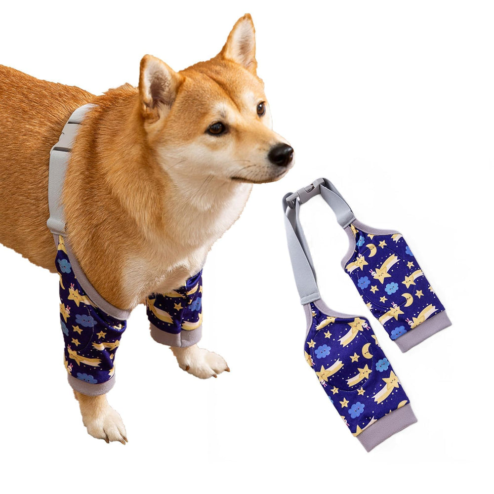 MANON ROSA dog elbow pad for large dogs with a blue front leg sleeve protects wounds.