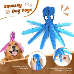 MANOPAWS octopus dog toy squeaky head promotes engaging chatter and fetch-inspired play.