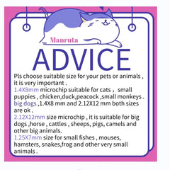 Manruta microchip implant site demonstrates safe, compact insertion for small pets.