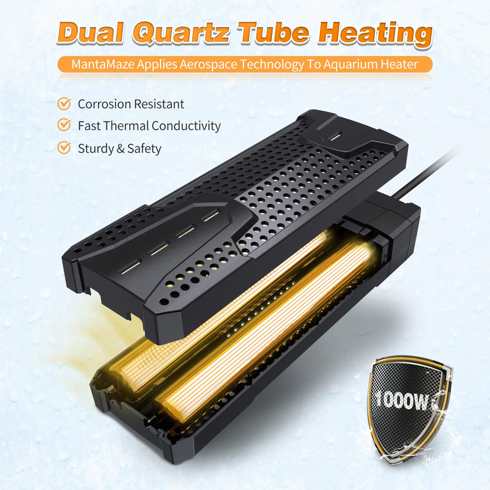 MantaMaze temperature display with LED indicators for heating status