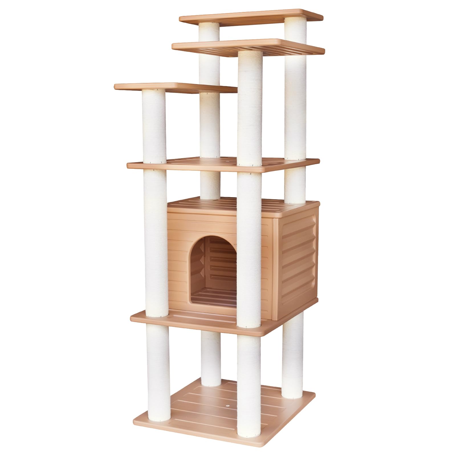MAOHEGOU 62-inch cat tree offers elevated outdoor and indoor viewing for curious cats.