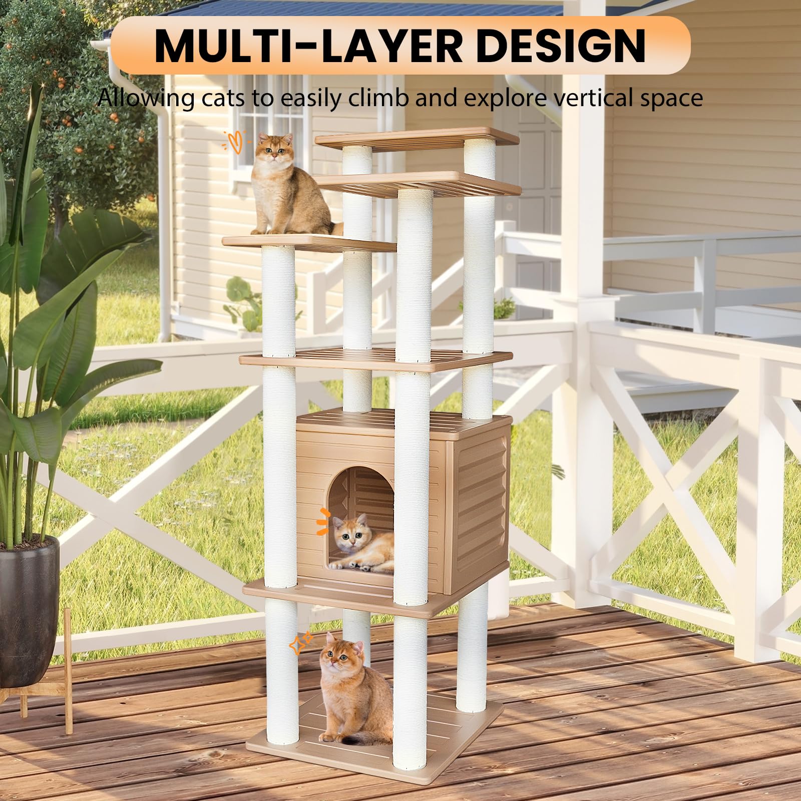 MAOHEGOU durable scratching post resists wear to protect furniture and curtains.